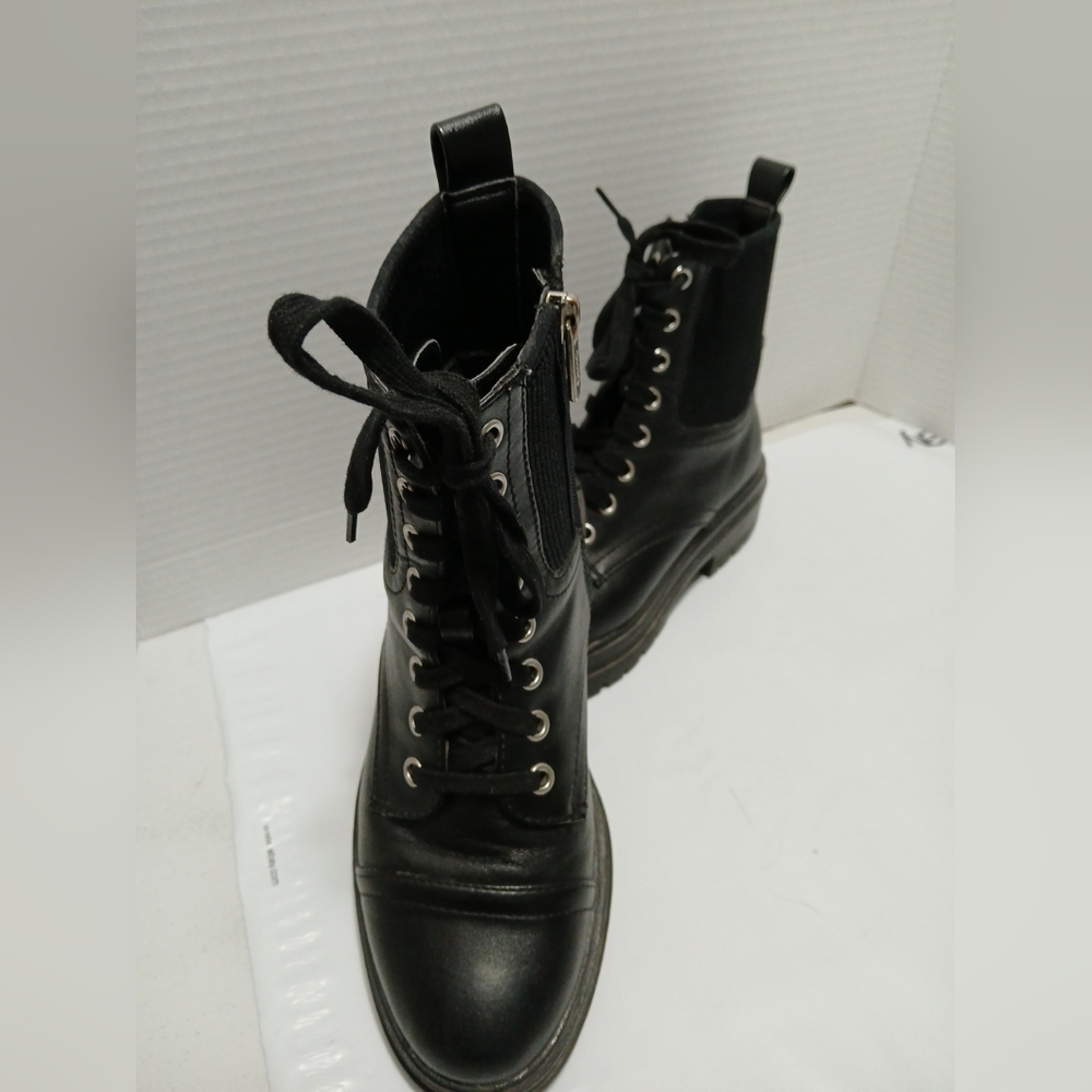 Black Lace-Up Ankle Boots